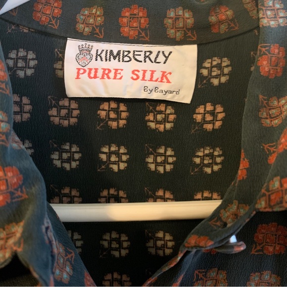 Vintage Kimberly Pure Silk By Bayard Tunic Blouson Dress with Buttons size 18 - Picture 2 of 7